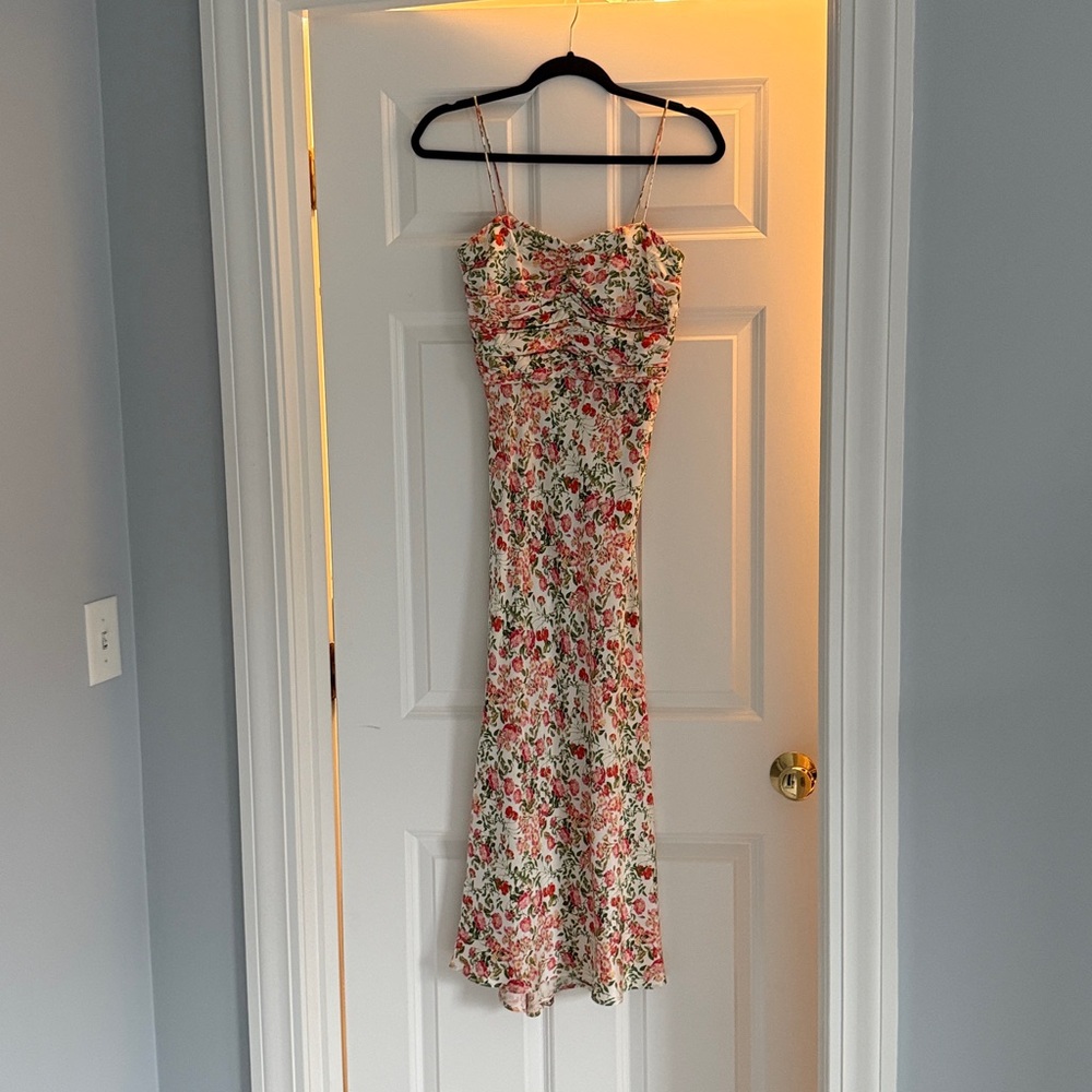 Bec & Bridge Floral Midi Dress - Pink and Green